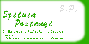 szilvia postenyi business card